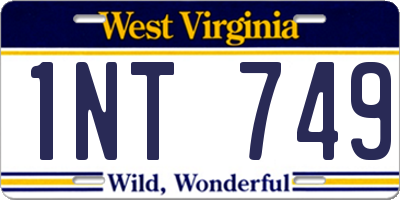 WV license plate 1NT749