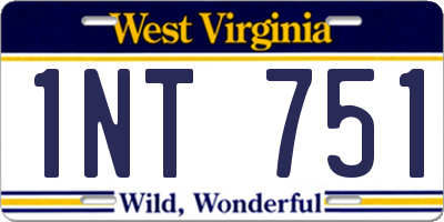 WV license plate 1NT751