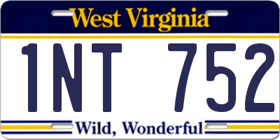 WV license plate 1NT752