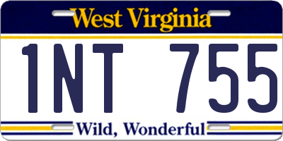 WV license plate 1NT755