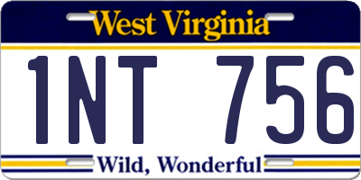 WV license plate 1NT756