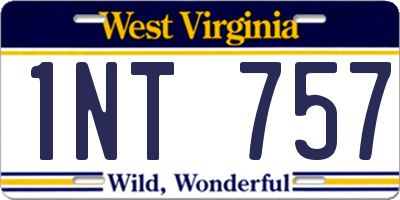 WV license plate 1NT757