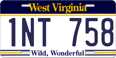 WV license plate 1NT758