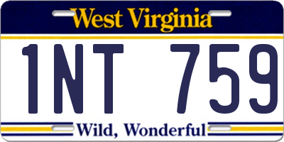 WV license plate 1NT759