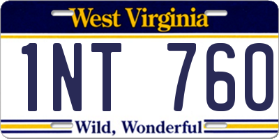 WV license plate 1NT760