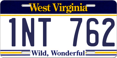 WV license plate 1NT762