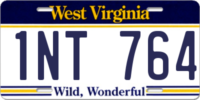 WV license plate 1NT764