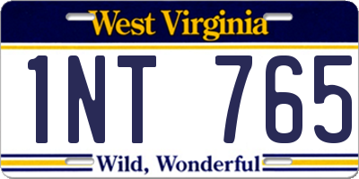 WV license plate 1NT765