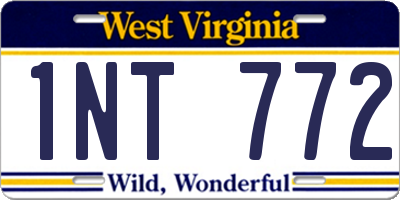 WV license plate 1NT772