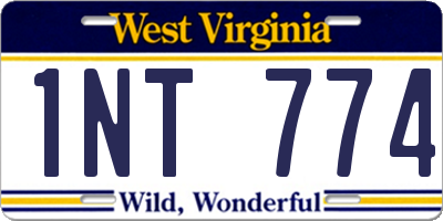 WV license plate 1NT774