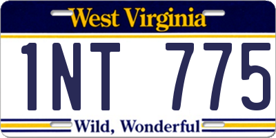 WV license plate 1NT775