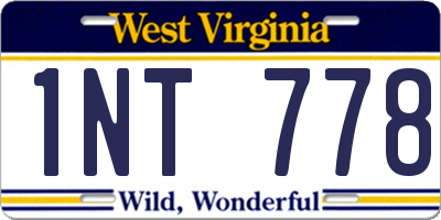 WV license plate 1NT778