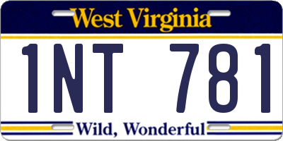 WV license plate 1NT781