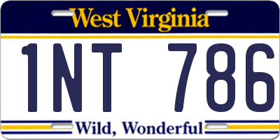WV license plate 1NT786