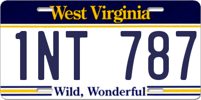 WV license plate 1NT787