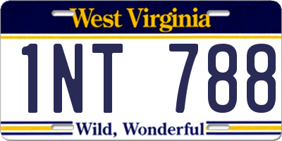 WV license plate 1NT788
