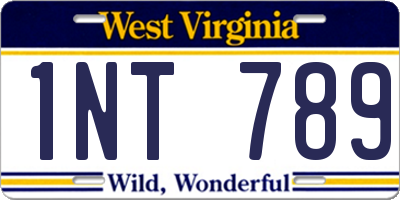WV license plate 1NT789