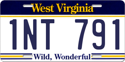 WV license plate 1NT791