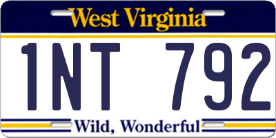 WV license plate 1NT792