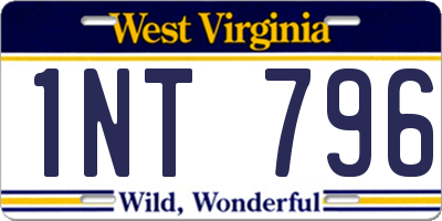 WV license plate 1NT796