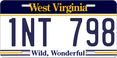 WV license plate 1NT798