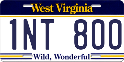 WV license plate 1NT800