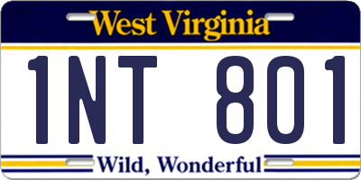 WV license plate 1NT801