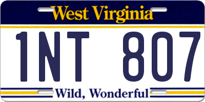 WV license plate 1NT807