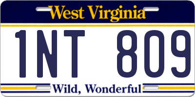 WV license plate 1NT809