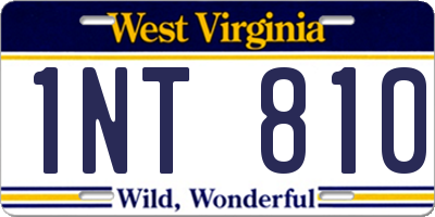 WV license plate 1NT810