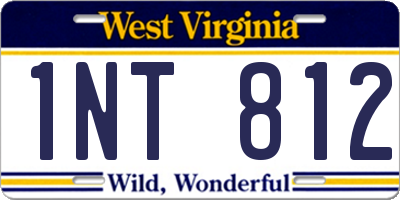 WV license plate 1NT812