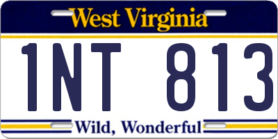WV license plate 1NT813