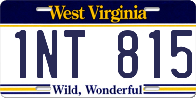 WV license plate 1NT815