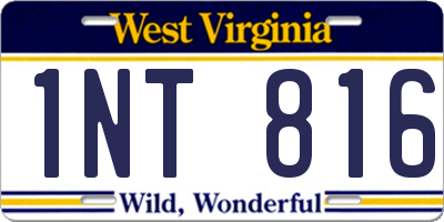 WV license plate 1NT816