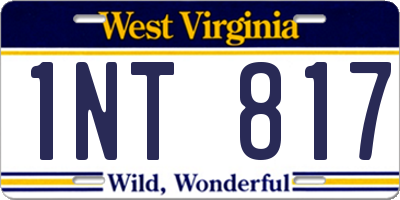 WV license plate 1NT817