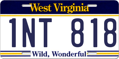 WV license plate 1NT818