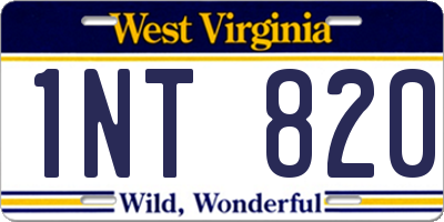 WV license plate 1NT820