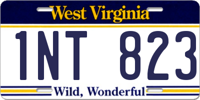 WV license plate 1NT823