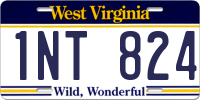 WV license plate 1NT824
