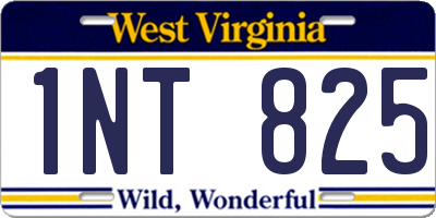 WV license plate 1NT825