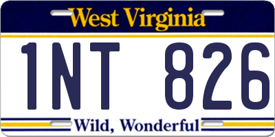 WV license plate 1NT826