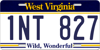 WV license plate 1NT827