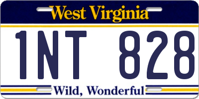 WV license plate 1NT828