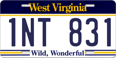 WV license plate 1NT831