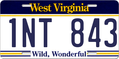 WV license plate 1NT843