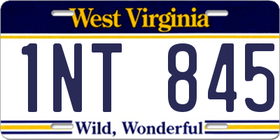 WV license plate 1NT845