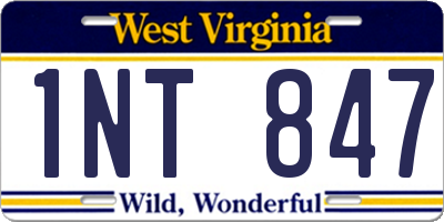 WV license plate 1NT847