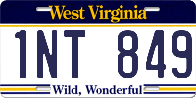 WV license plate 1NT849