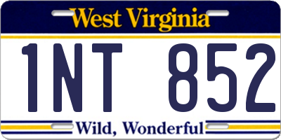 WV license plate 1NT852