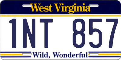 WV license plate 1NT857